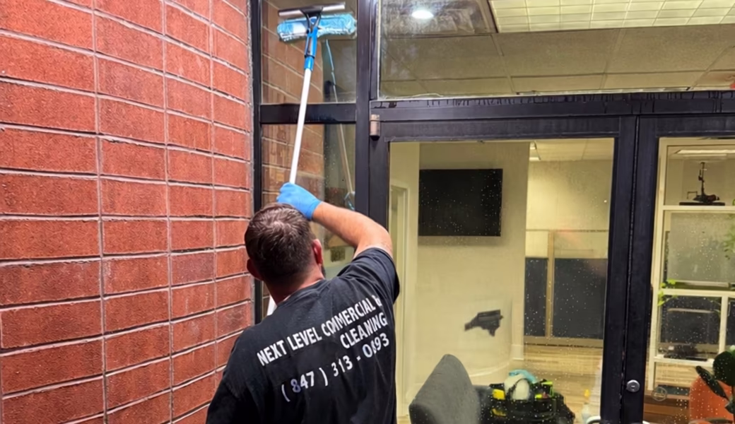 Office cleaning crew cleaning a commercial office in Wilmington NC